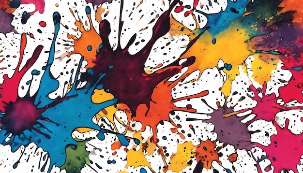 Bright colorful paint spots splashes blots on a white background Bright spots Element AI generated