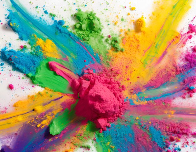 Bright colorful smudged holi color