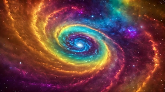 яркая красочная спиральная галактика всех цветов радуги