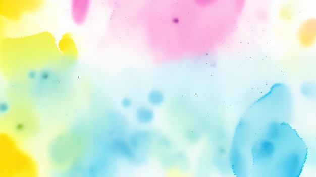 흰색에 고립 된 밝은 다채로운 수채화 얼룩 배경 여러 가지 빛깔의 브러시 스트로크