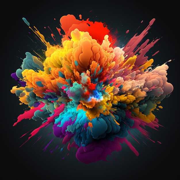 Premium AI Image | Bright colors explosion