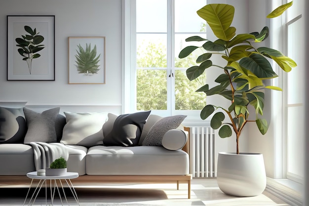 Bright And Cozy Modern Living Room sofa