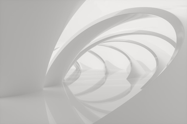 明るい曲線の建築構造 3 d レンダリング