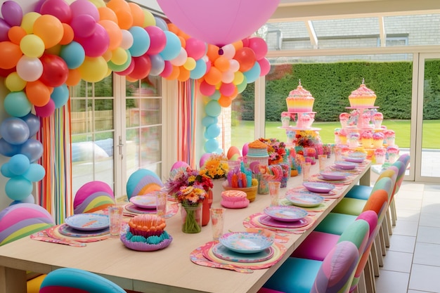 Bright decor for a birthday