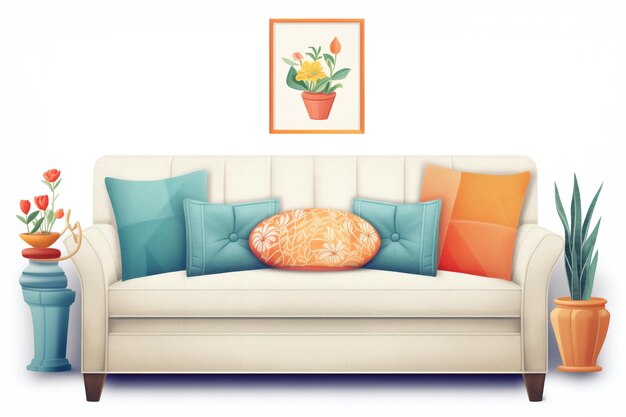 Foto cushioni decorativi luminosi sopra un sedile d'amore grigio semplice