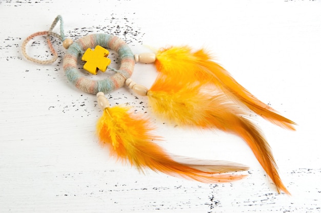 Bright dream catcher with yellow cross