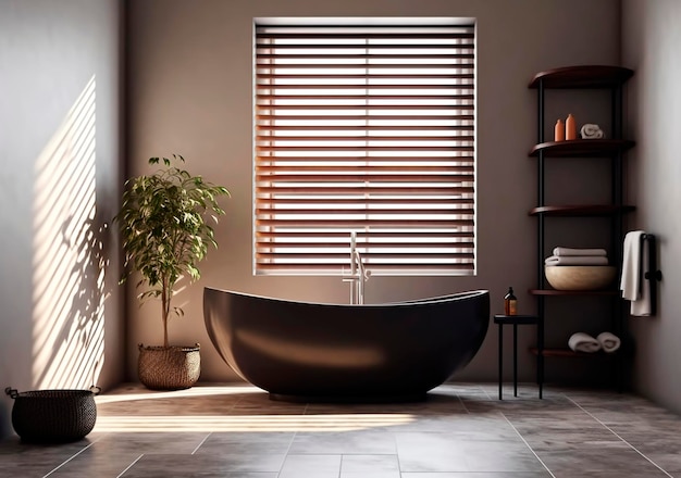 Interno luminoso ed elegante del bagno in una casa di lusso ai generata