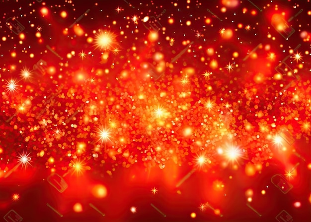 クリスマスの星と明るくエレガントな赤いキラキラ背景生成 AI