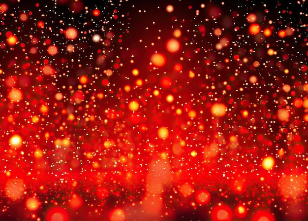 Christmas Generative AI를 위한 별이 있는 밝고 우아한 빨간색 반짝이는 배경