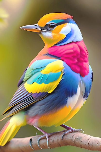 Bright Exotic Bird In a Tropical Garden Sunlight Generative Ai