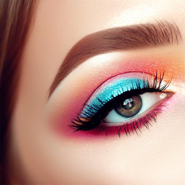 Bright eye makeup