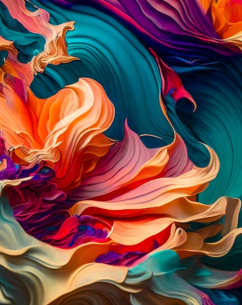 Bright and fantastic colorful background voluminous textured background wallpaper Generative AI illustrator