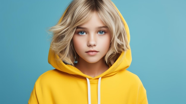 Bright Fashion Portrait of Little Girl AI Generated