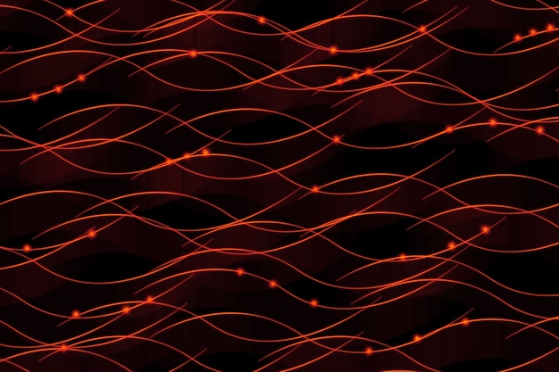 Photo bright fiery lines on black background for design