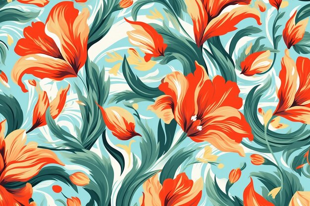 Photo bright floral pattern