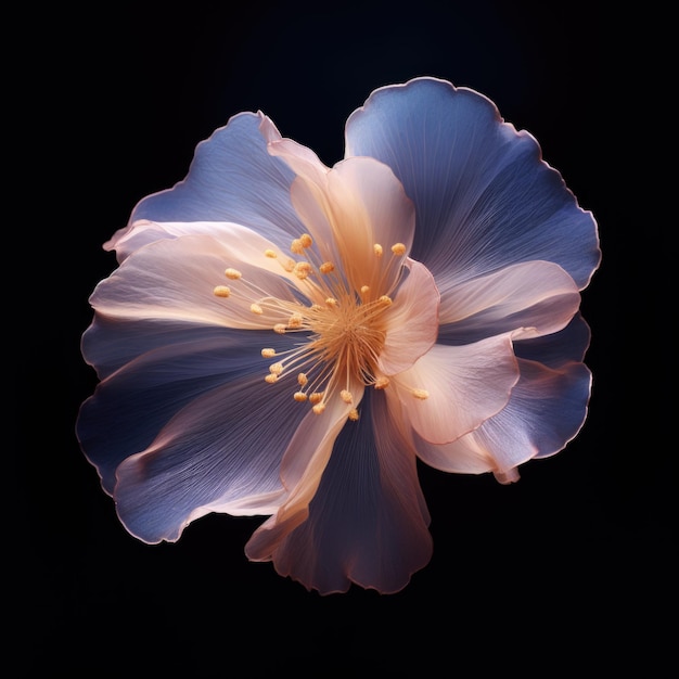 Bright flower with transparent petals