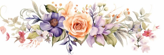 Bright flowers on white background