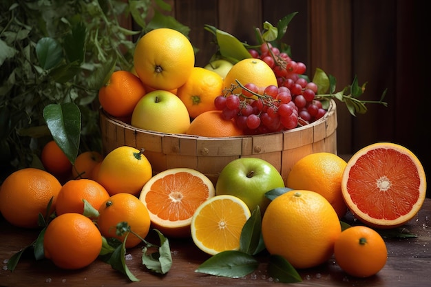 Bright and Fresh Oranges Grapefruits Apples and Carrots Before the Squeezing Process