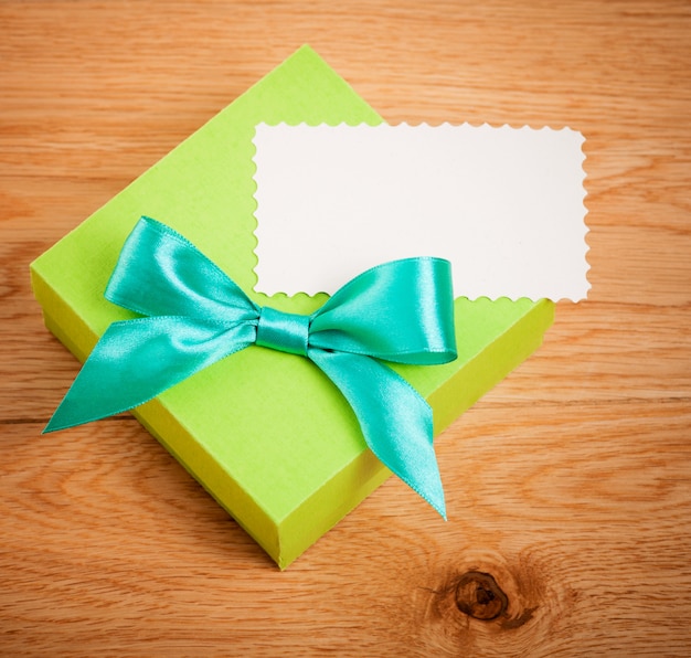 Bright gift box with paper