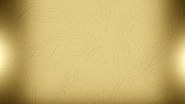 Bright gold surface with abstract ripple line 3D Rendering