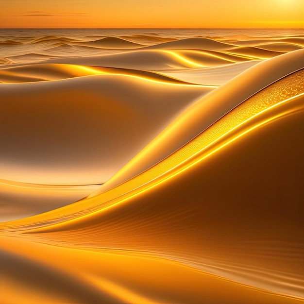明るい金色の波
