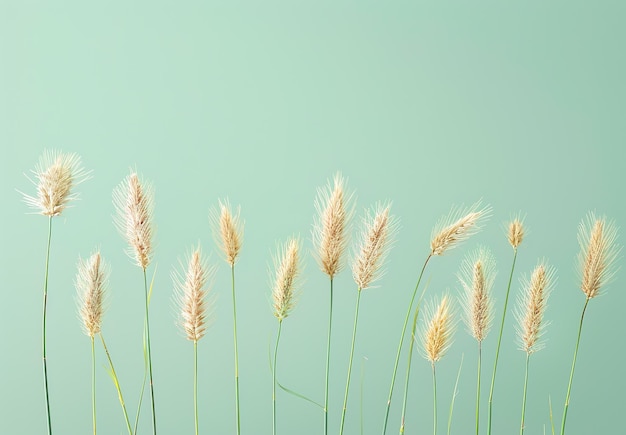 Bright green blades of grass on a soft pink background fresh spring nature concept