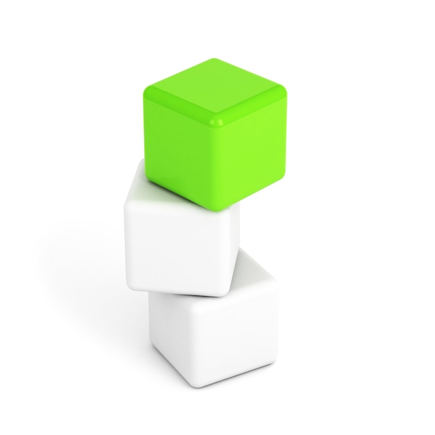 Photo bright green box leadership concept