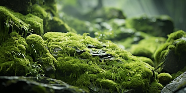 bright green moss background