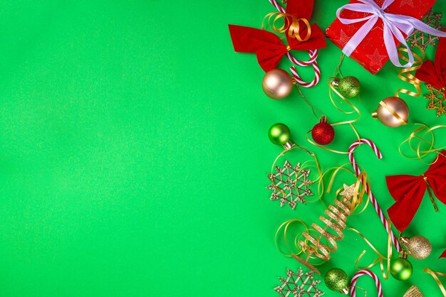 Bright green New Year Christmas background