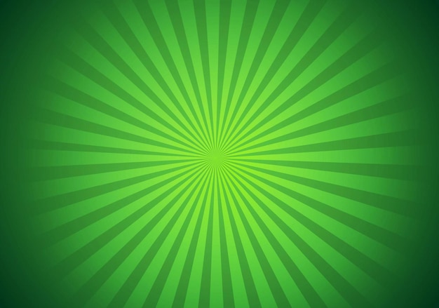 Photo bright green rays sunburst vector background