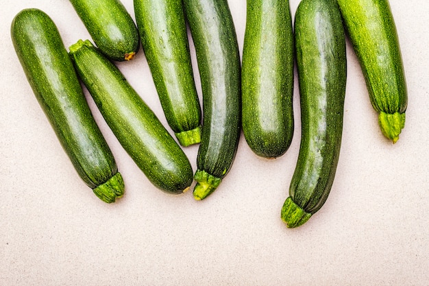 Bright green zucchini