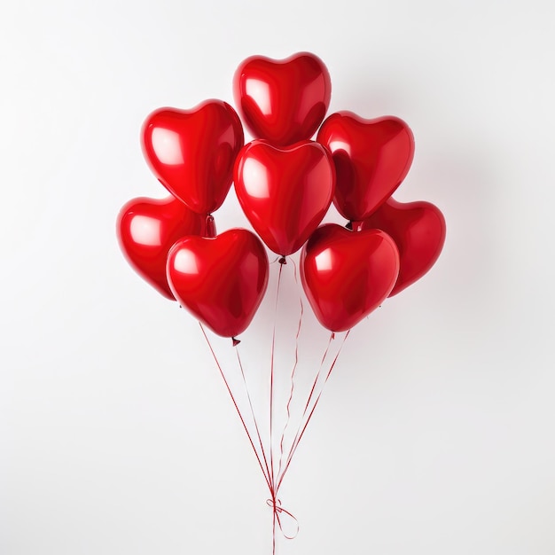 bright heart red balloons