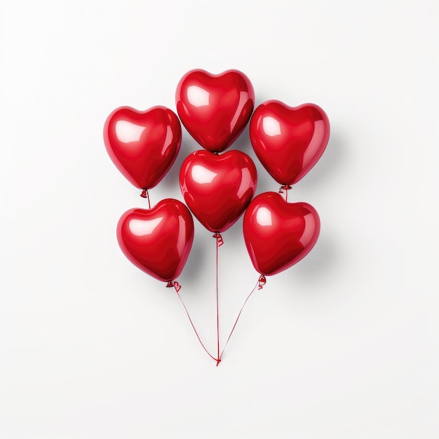 bright heart red balloons