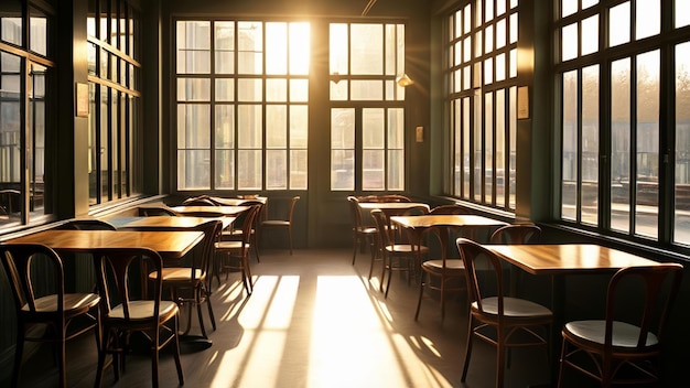 Bright and inviting cafe interior with natural light