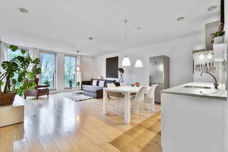 Photo bright kitchen design