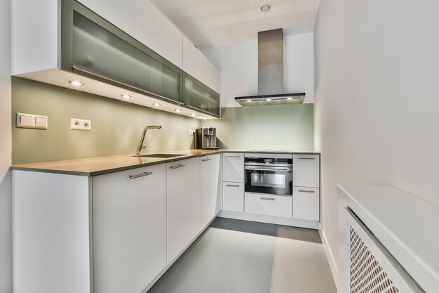 A bright kitchen in an elegant house