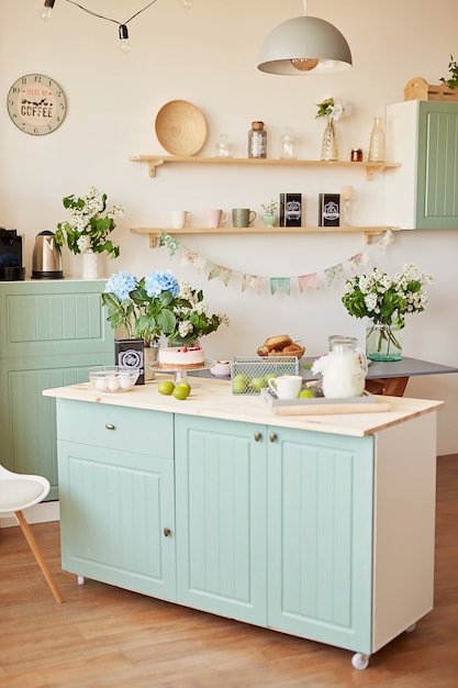 bright kitchen in loft style