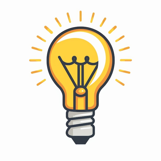 bright light bulb symbolizing creative idea on white background generative AI