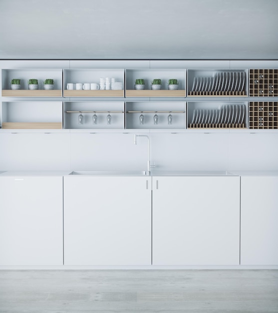 Bright light kitchen interior