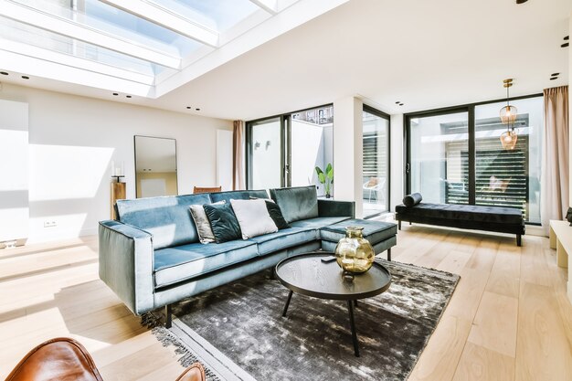 Bright living room in a modern luxury house