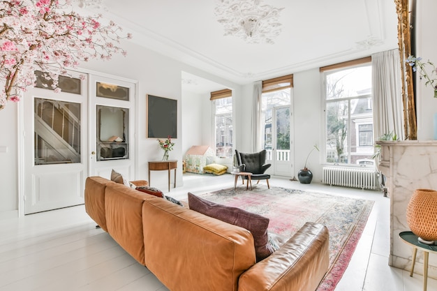 Bright living room in a modern luxury house