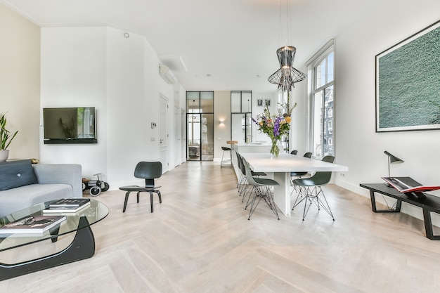 Bright living room in a modern luxury house