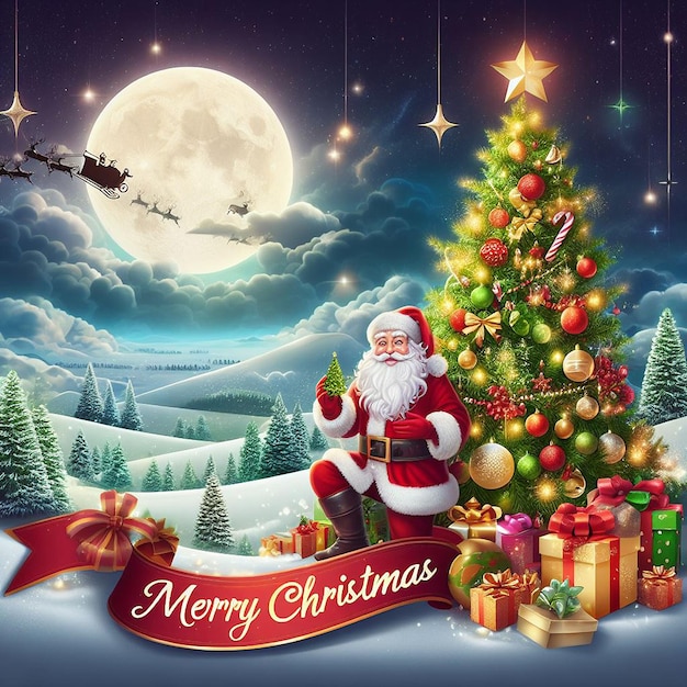 Bright luxurious colorful decorative design for Merry Christmas