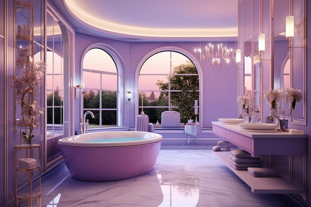 bright luxury bathroom interior