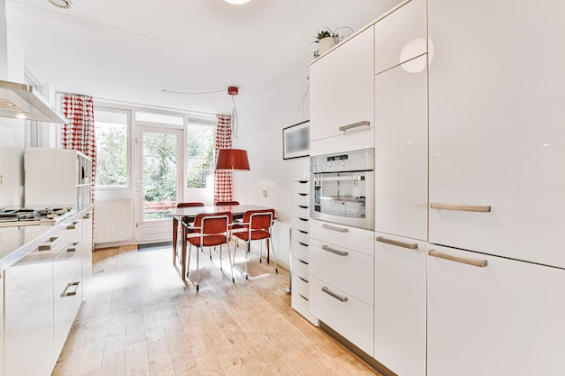 A bright luxury kitchen in an elegant house