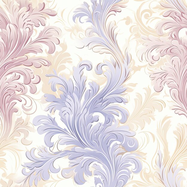Bright luxury vintage seamless floral damask pattern