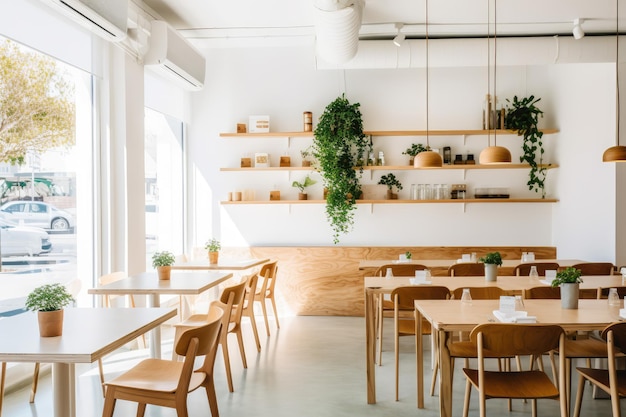 A bright modern coffee shop in the algarve with minimalist