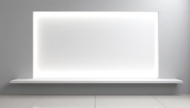 Bright modern mockup with clean white panels hidden lighting that casts sharp shadows