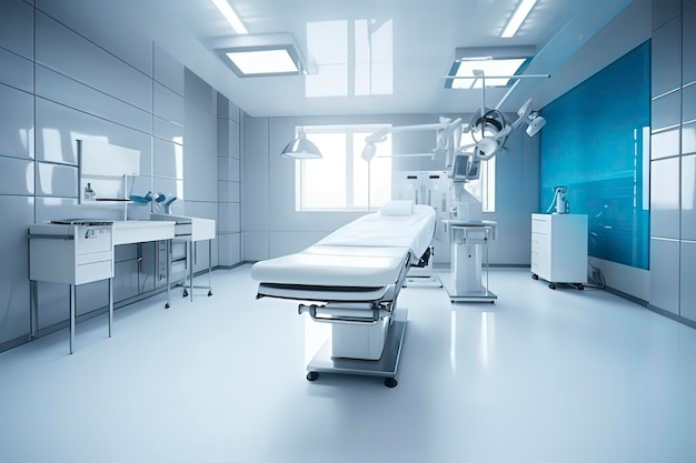 Bright modern operating room AI technology generated image