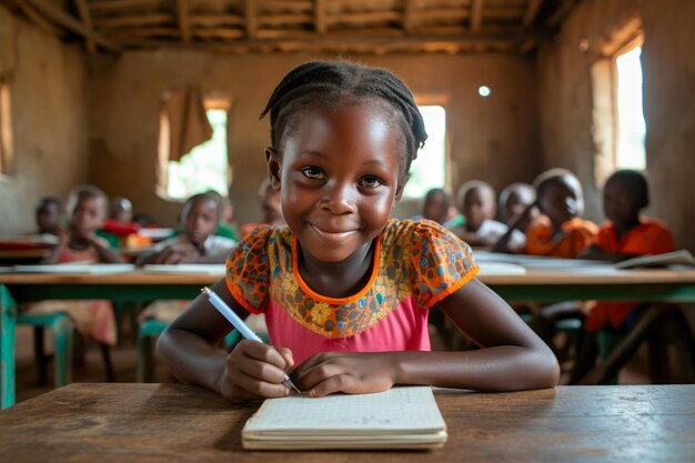 Photo bright moments african child in classroom